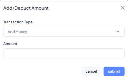 Add/Deduct Cash Modal