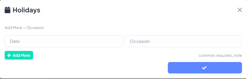 Add holidays