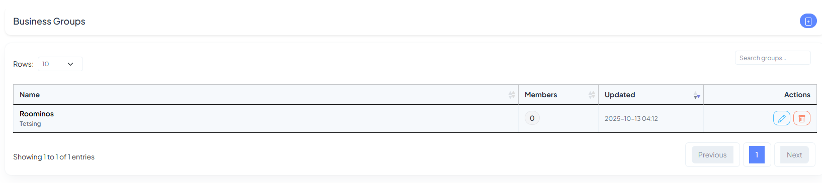 Business Groups List