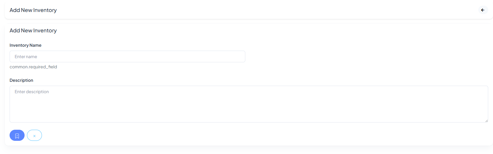 Create inventory type