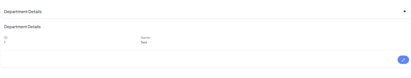 Department details and edit