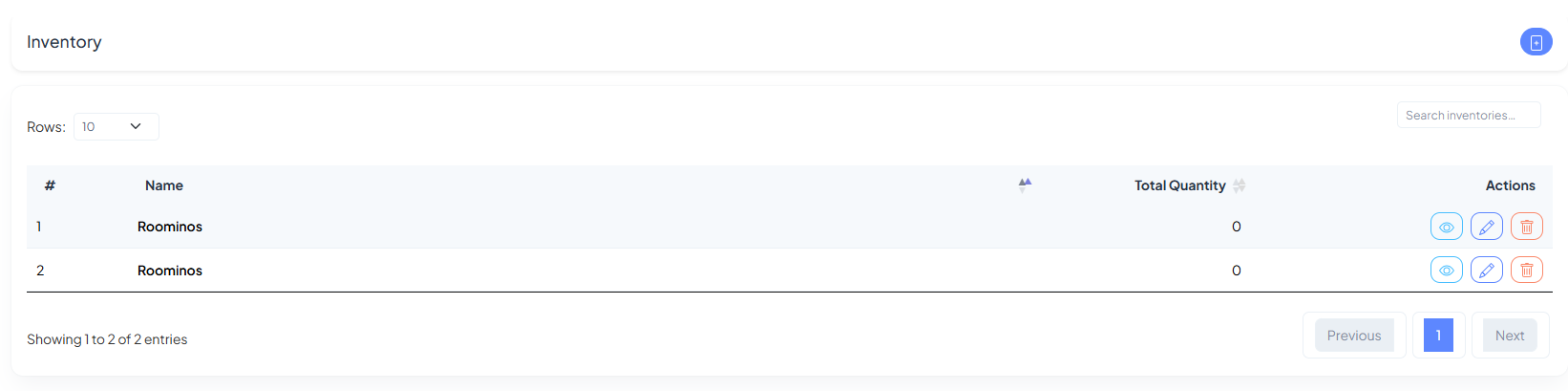 Inventory types list