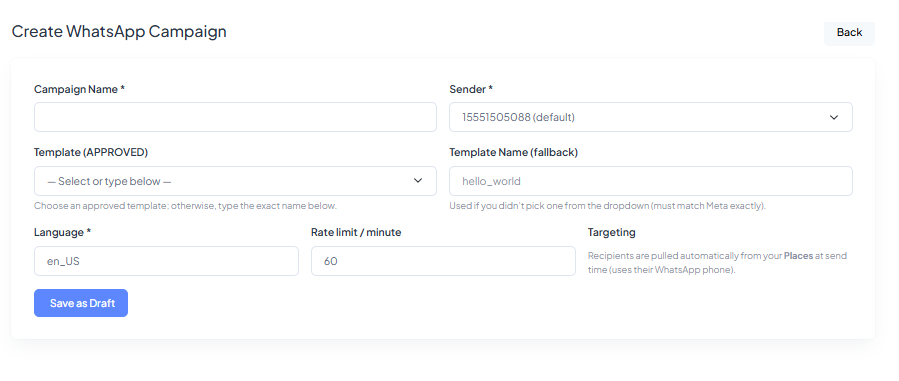 Create WhatsApp Campaign